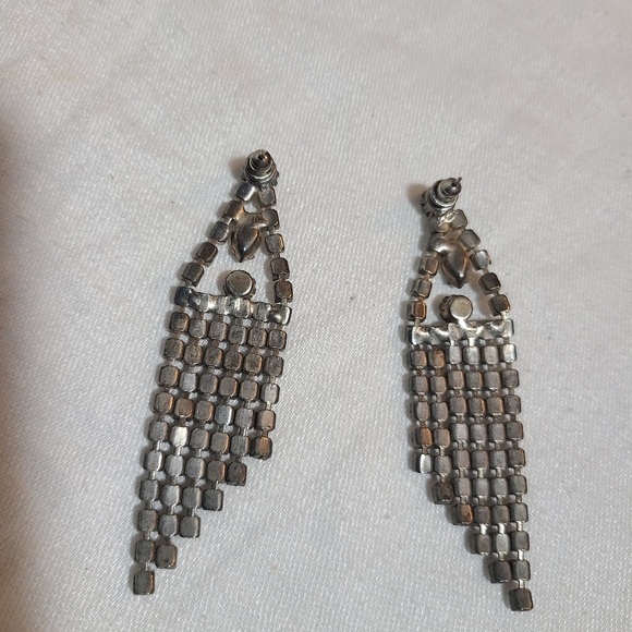 Vintage rhinestone dangling earrings - Picture 3 of 3
